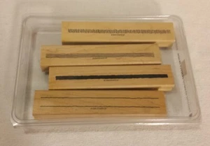 Stampin Up Border Line 2-Step Perfect Plaid (4) Rubber Stamp Wood Mount 1995 - Picture 1 of 8