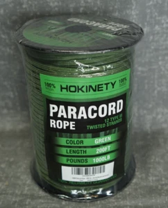 Hokinety Paracord Fallschirmschnur Seil 12 Typ III 200ft 1000lb grün - Bild 1 von 4