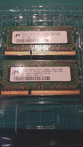 Micron 2GB Kit (2x1GB) 1RX8 PC3-8500S-7-00-B1 DDR3 1066 MT8JSF12864HZ-1G1D1 - Picture 1 of 1