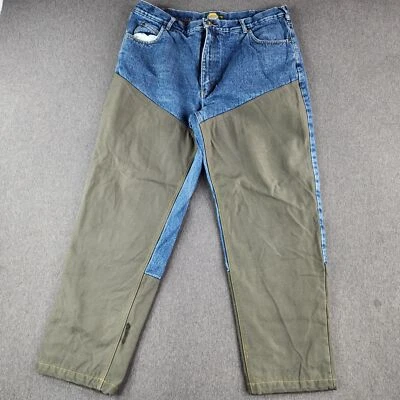 Cabela Jeans Men's Size 36x32 Blue Dark Wash Fleeced Line Heavy Duty Brush Guard - Image 1 of 4