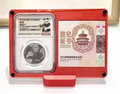 Red Display Frame Case Box with Stand for NGC Coin Holder + Pic or Note Slot - Image 1 of 4