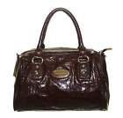 Smith and Canova Womens Dark Brown Faux Crocodile Skin Handbag Shoulder Bag