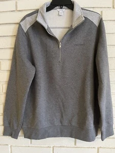 Calvin Klein Maglione Uomo Lg Manica Lunga Quarto Zip Felpa Grigio Chiaro - Foto 1 di 8