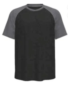 XL (46-48) Men's Raglan Short Sleeve Tee Gray & Gray Heather #4916 - Picture 1 of 4
