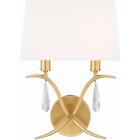 Crystorama ROL-18802-GA Rollins 2 Light 10 inch Antique Gold Sconce Wall Light
