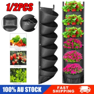 6 Pockets Wall Hanging Planting Bags Plant Grow Bag Planter Vertical Garden Herb - Picture 1 of 13