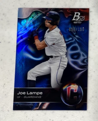 2023 BOWMAN PLATINUM JOE LAMPE 092/150 BLUE FOIL CLEVELAND GUARDIANS - Image 1 of 2
