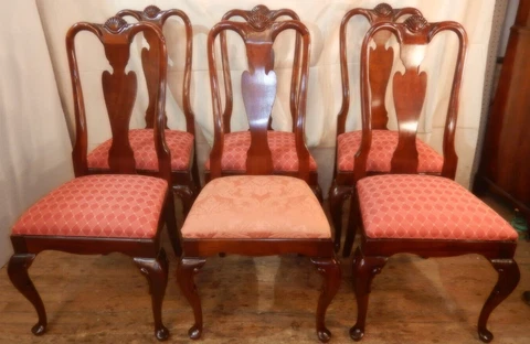 Queen Anne Style Dining Chairs set of 6  by Century Chair Co. Hickory NC Cover