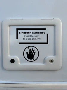 Wohnmobil WC Kassetten Aufkleber - Einbruch zwecklos - Schwarz matt - Bild 1 von 2