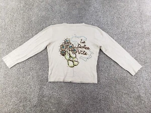 Cárdigan suéter de seda con cuentas To The Max para mujer mediano beige floral seda - Imagen 1 de 11
