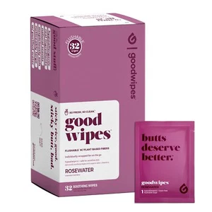 Flushable Wipes – Soothing Botanicals & Aloe – Soft, Individually Wrapped But... - Picture 1 of 8