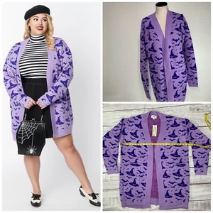 New Halloween Witches Hat Cardigan Sweater Plus Size One Size By Magnolias Place - Picture 1 of 19