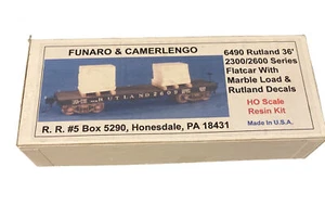 Funaro F&C 6490 RUTLAND 36' 2300/2600 Flatcar w/ LARGE MARBLE LOAD Resin Kit - Picture 1 of 1