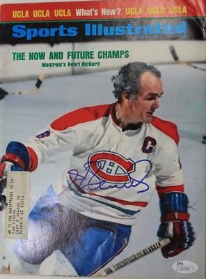 Henri Richard d.20 HOF Montreal Autograph Sports Illustrated 1973 Signed JSA 16A - Image 1 of 3