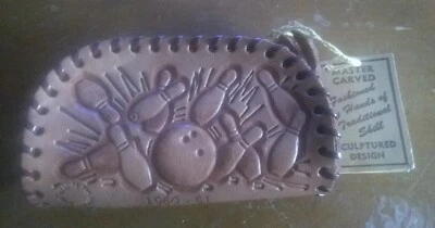 DE COLECCIÓN NUEVO 1960 MANO SUPERIOR CUERO GRANO MINI ESCONDITE ESTUCHE DE TRANSPORTE CAMBIO MONEDERO BOLOS Foto 1 de 4