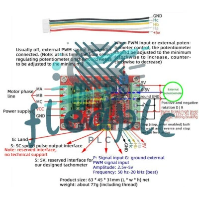 6-60V 400W BLDC 3 phase DC Brushless Motor Controller PWM Hall motor Control - Bild 1 von 2