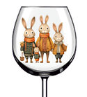 12x Autumn Bunny Family Tumbler Wine Glass Bottle Vinyl Sticker Decals j011