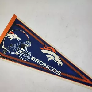 Vintage 1997 Denver Broncos NFL Wincraft Made In USA 30” Pennant Bar Flag - Picture 1 of 6