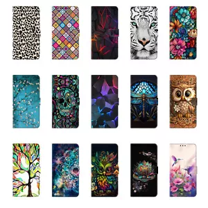 Printed Leather Case For Samsung J4+ J6+ J7 Nxt J3 J5 J6 Wallet Flip Stand Cover - Picture 1 of 27