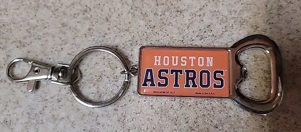 Houston Astros Bottle Opener Keychain Keyfob Holder Clip 2013 Wincraft - Image 1 of 4