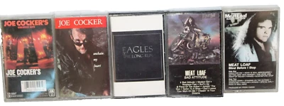 Vintage Lot Of 5 Classic Rock Cassette Tapes Joe Cocker, Meat Loaf The Eagles Foto 1 de 4