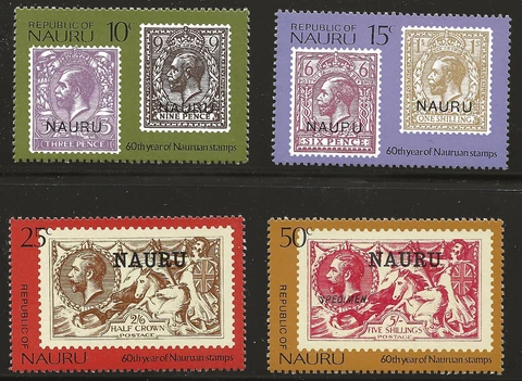Nauru Scott #138-41, Singles 1976 Complete Set FVF MNH Cover