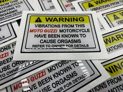 Adesivo resinato Warning Moto Guzzi - Immagine 1 di 3