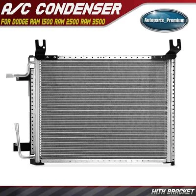 A/C Condenser w/ Bracket for Dodge Ram 1500 1994-1998 Ram 2500 Ram 3500 94-97 - Image 1 of 4