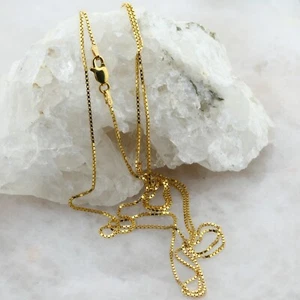 14 Karat lange Gelbgold Box Kette 30 Zoll - Bild 1 von 5