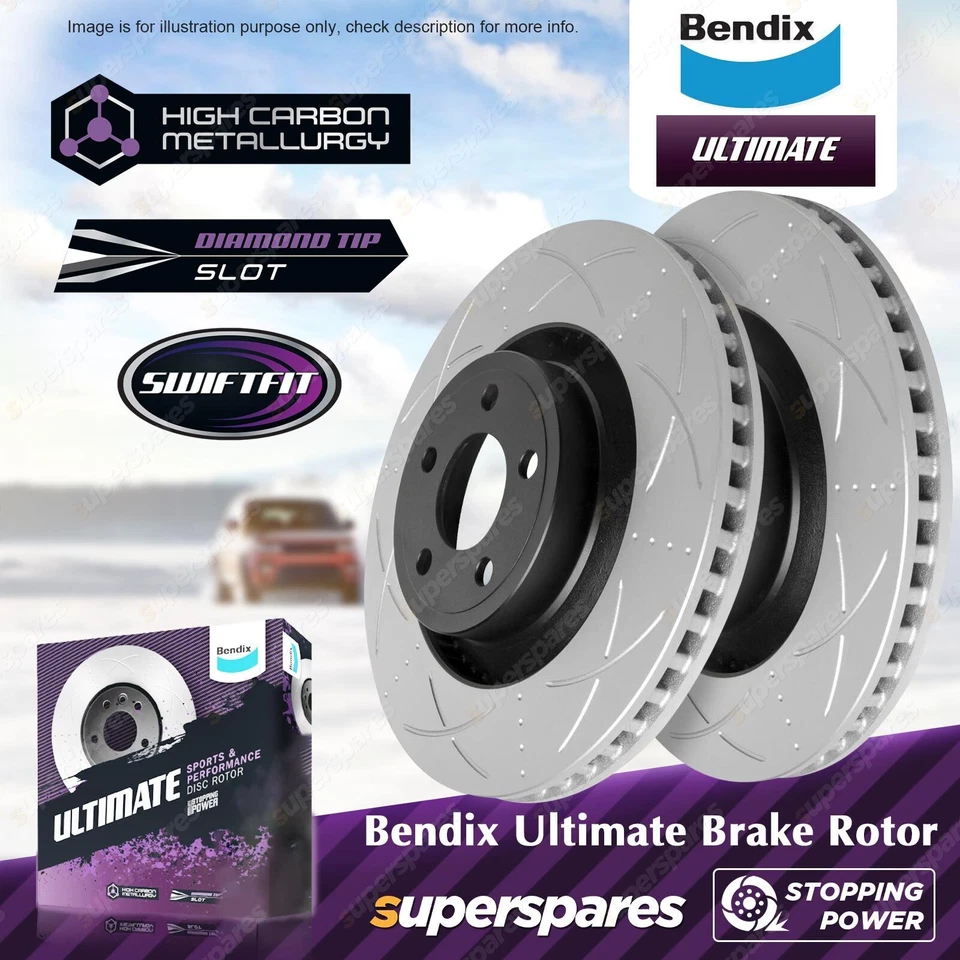 Bendix Front ULT Disc Brake Rotors for Volkswagen Passat Scirocco Tiguan Touran - image 1 of 4