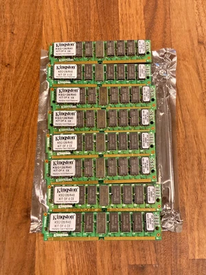 8 Kingston KSG128/R40 72-pin Fast Page Parity RAM SIMM for SGI, Apple, others. - Image 1 of 4