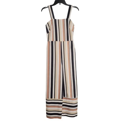 Mono a rayas de pierna ancha recortado pierna ancha sin mangas cuello cuadrado de ASOS EE. UU. 0 Foto 1 de 4