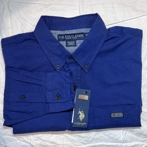 U.S. Polo Assn. NEW Mens Collared Long Sleeved Button Down Shirt Size Medium NWT - Picture 1 of 18