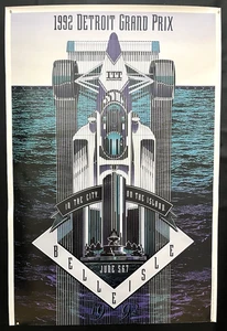 1992 Detroit Grand Prix Poster - IndyCar CAR - Bobby Rahal Belle Isle Original - Picture 1 of 12