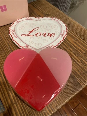 Plato y vela rompecabezas vintage AVON en forma de corazón de 7" romance de San Valentín Foto 1 de 4