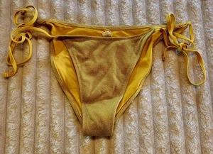 Zaful Women's Gold Shimmer Bikini Swimsuit Bottom W) Tie Waist- Size Large NWT - Picture 1 of 5