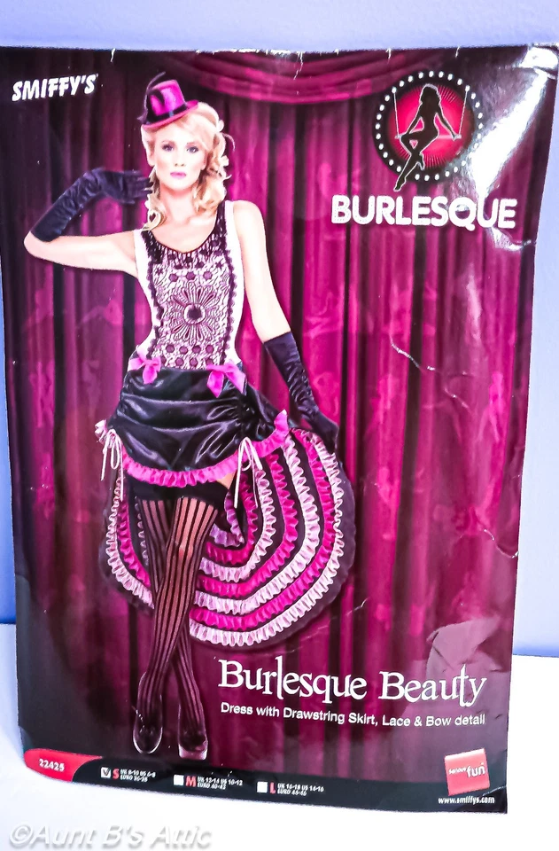 Салон девочка/французская банка взрослых розовый и черный поли атлас костюм платье SM - Изображение 1 из 4