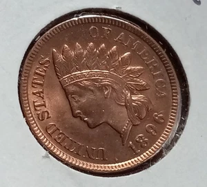 Lustrous 1896 Indian Head Cent 4 Diamonds BU Gem  - Picture 1 of 3