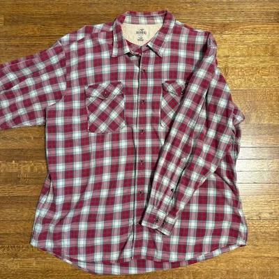 Camisa de franela RedHead para hombre 2XL manga larga a cuadros con botones mezcla de algodón Foto 1 de 4