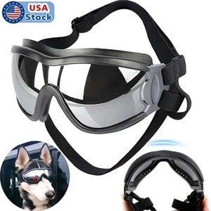 Adjustable Pet Dog Goggles Glasses Snow Windproof UV Protection Sunglasses Eye - Picture 1 of 12