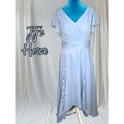 JJ's House Dress Womens Size 8 Light Blue A-Line Lace Asymmetrical Hem Elegant - Image 1 of 4