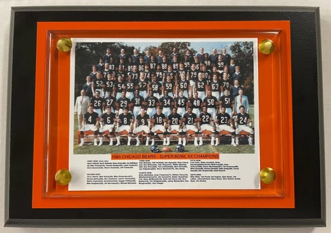 1985 CHICAGO DA BEARS SUPER BOWL XX FRAMED TEAM PHOTO-MAN CAVE-4X6 WALL PLAQUE Cover