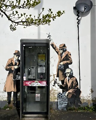 Banksy Spy Booth Graffiti Art 8 x 10 Print Photograph Picture Photo - Image 1 of 3