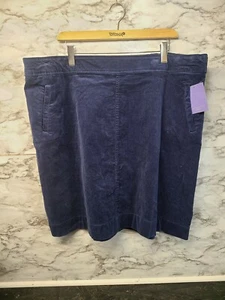 LAURA SCOTT Stretch Corduroy Straight Skirt $40 Blue New Womens Plus 3X #Z - Picture 1 of 6