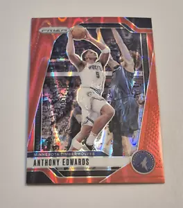 Anthony Edwards 2024-2025 Red Seismic Parallel Prizm #100 #'d/299 Timberwolves - Picture 1 of 4