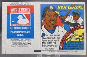 1979 BAZOOKA GUM #8 Ron LeFlore Tigers Uncut Test Issue Wrapper Comic NM - Picture 1 of 2