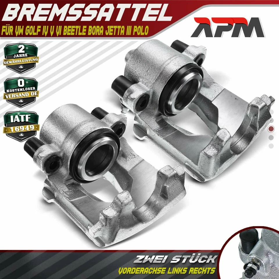 2x Étrier De Frein Avant G+R pour VW Golf 4 IV 5 V 6 VI Polo Beetle Bora Noor 3 - Photo 1/4