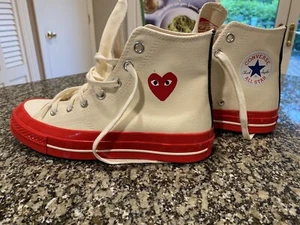 Converse Chuck Taylor All-Star 70 Hi Comme des Garcons PLAY White A01794C`1 - Picture 1 of 6