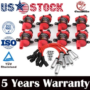 8 Ignition Coils & Spark Plug Wire Set For GMC Chevy 4.8L 5.3L 6.0L UF-262 D585 - Picture 1 of 12