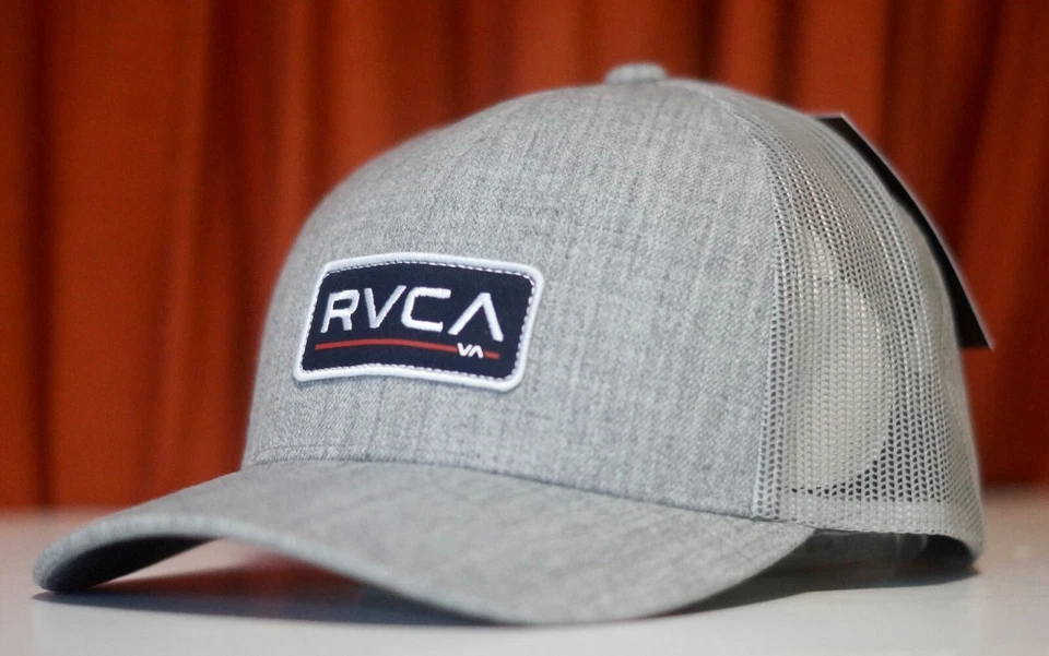 Rvca Gray Curved Mesh Trucker MID FIT Mens Snapback Hat RHTRVC-58